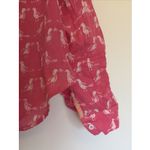 Holding Horses  Anthropologie Bird Print Gauzy Roll Tab Sleeve Top Shirt Womens 4 Photo 3