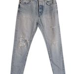 Moussy Vintage Melvin Tapered Distressed High Rise Jeans Women’s Size 25 Blue Photo 2