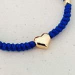 Stainless Steel Heart Adjustable Bracelet Blue Photo 2