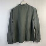 baba Sz L Green Button Front Shirt Embroidered Mesh Detail Long Sleeve Women’s Size L Photo 9