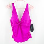 La Blanca Tankini Top Size 12 Island Goddess Over Shoulder Twist Orchid NWT Photo 1