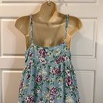 Lulus  Bliss Abound Light Blue Floral Print Tiered Midi Dress size M Photo 12