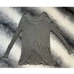 Free People  Drippy Thermal Sunset Park Distressed Hi Low Gray Oversized Top XS Photo 2