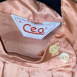 Vintage CEO Rose Gold Pleated Button Down Long Sleeve Top Women's Size 8 Pink Photo 4
