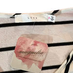 Lush Clothing NWT Lush Short Sleeve Black & White Striped Twisted Tie Crop‎ Top Size Small Photo 1