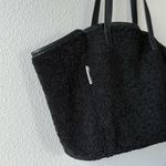 Neiman Marcus  Faux Shearling Reversible Vegan Leather Black Tote Bag Luxury Photo 9