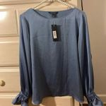 Banana Republic Light Sky Blue Satin Blouse Photo 3