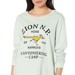Parks Project  Womens Green Long Sleeve Boxy Tee Sz M Zion Canyoneering NWT READ Photo 0