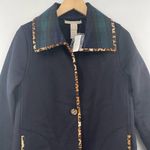 Soft Surroundings  Reversible Coat Size Small Plaid Leopard Black Wool Blend NWT Photo 3
