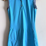 CHERVO Women's Athletic Sports Dress Blue Collared Pockets Italy Size 42 US 10 Photo 0