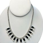 Vintage Black and White Rhinestone Necklace Choker Photo 0