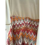 Ny Collection A-Line Dress Beige Pink Orange Gold Sparkles Short Sleeve Size Med Photo 6