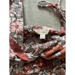 Sim & Sam Top Womens XL Pink Cropped Tie Festival Floral Boho Beachy Tropical Red Photo 4