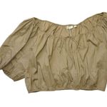 NWT DOEN Topaz Top in Prairie Sands Cotton Puff Sleeve Crop Peasant Blouse L Size L Photo 1