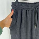 Double Take‎ Textured Ribbed elastic Waistband DrawstringWide Leg Pull Photo 5