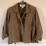 Vintage Haggerty Art Wear army green button down linen shirt / shacket Size M Photo 0
