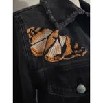 River Island  Womans Black Embroidered Jean Jacket Size 12 Photo 5