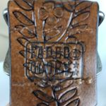 Faded Glory Brown Leather Floral Leaf Embossed Print Chunky Western Belt S/M Photo 3