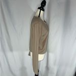 Reoria Long Sleeve Cropped Top in Nude Size XXL Tan Photo 5