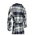 BLANK NYC Flannel Jacket Size Small Gray Tie Front Black Buttoned Long Sleeve Photo 4