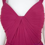 Azazie  burgundy‎ bridesmaid chiffon dress with side slit, size A10 Photo 2