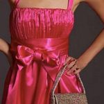 Anthropologie Bow tie Satin Mini Dress Pink size 8 Photo 0