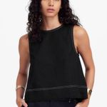 Madewell NWT Black Linen Pleated Shell Top - Size: Extra Small Photo 0