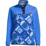 LANDS' END HERITAGE FLEECE SNAP NECK PULLOVER JACKET TOP WOMENS PLUS 2X Blue Photo 5