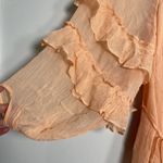 J.CREW Tiered Ruffle Dress in Chiffon Size 12 Coral Pastel Beach CI873 READ Pink Photo 3