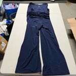 Spense Dark Blue Sleeveless Lace up chain wide leg Jumpsuit size 6P EUC Photo 5
