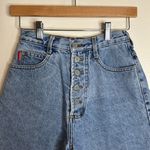 Bongo Vintage button fly denim jean shorts big logo on back size 3 Photo 2