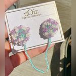 Noir beads cotton candy lollipop dandelion blue purple drops tassel earring Photo 1