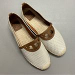 Tory Burch Sidney Espadrilles Flat Shoe Logo Slip On Cream Brown Women Size 10 Photo 2
