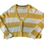 American Eagle Women Size XL Cardigan Sweater Buttons Stripes Preppy Modern City Photo 0