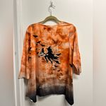 One World Orange Halloween Witch Print Women's Top Photo 4