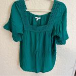 Maurice's Flowy Green Crochet Neckline Top Size Small NWT Photo 3