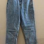 American Eagle  Outfitters Mom Jean Railroad Striped High Rise Ankle Cotton 4 Photo 0