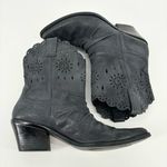 Guess By Marciano Cowboy Boots Size 8.5 Short Ankle Laser Lace Cutout Dark Gray Photo 4