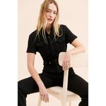Good American NWT  Fit For Success Petite Black Denim Jumpsuit Size Medium Photo 7