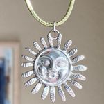 Handmade stainless steel sun boho retro vintage style necklace☀️ Photo 0
