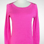 Ralph Lauren Lauren  Petite Cable Knit Sweater Crew Neck Button Detail pink M Photo 0