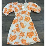 Women's Floral Orange Knee Length Dress‎ Size XS V Photo 4