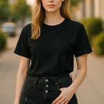 HStyle Womens Shorts Size Medium High Rise Black Jean Cutoffs Denim‎ Button Fly Photo 0