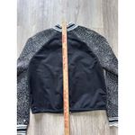 Fabletics  Tia Bomber Jacket Athletic Activewear‎ Black White Striped Size Medium Photo 5