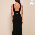 Lulus  Love In Your Eyes Mermaid Maxi Dress Black Knotted Photo 2