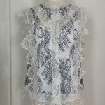 Adelyn Rae NWT Crochet and floral lace mock neck top Photo 0