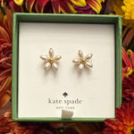 Kate Spade New York Fresh Squeeze Floral Pearl Earrings with Gold Details New Photo 0