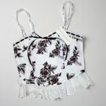 Thirty Thirty LA Women's Floral Corset Camisole Top White Brown Floral Size S Photo 0