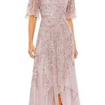 Mac Duggal SEQUINED BUTTERFLY SLEEVE HIGH LOW GOWN dress size 12 Photo 0