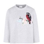 Red Valentino Sweatshirt Embroidered Sequins & Lace Bird & Floral Sz L EUC Photo 1